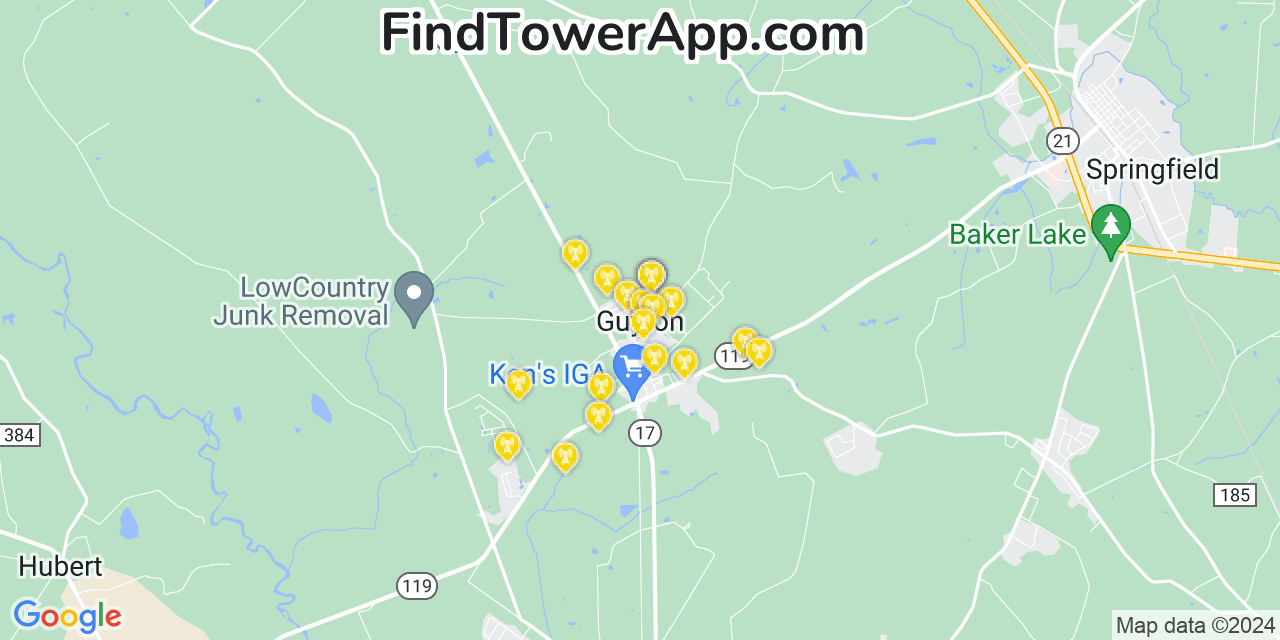 Verizon 4G/5G cell tower coverage map Guyton, Georgia
