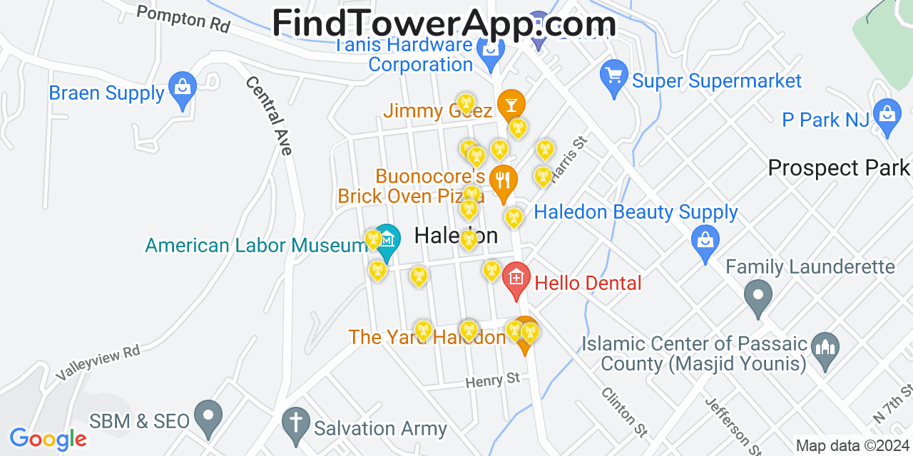AT&T 4G/5G cell tower coverage map Haledon, New Jersey