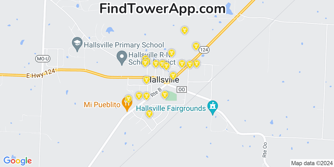 T-Mobile 4G/5G cell tower coverage map Hallsville, Missouri