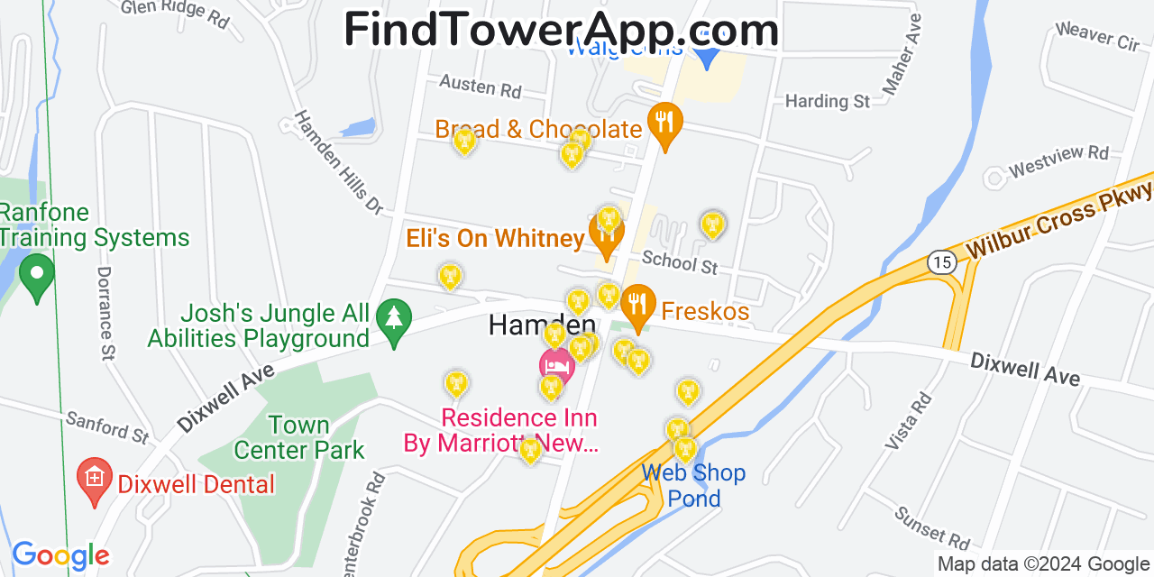 T-Mobile 4G/5G cell tower coverage map Hamden, Connecticut
