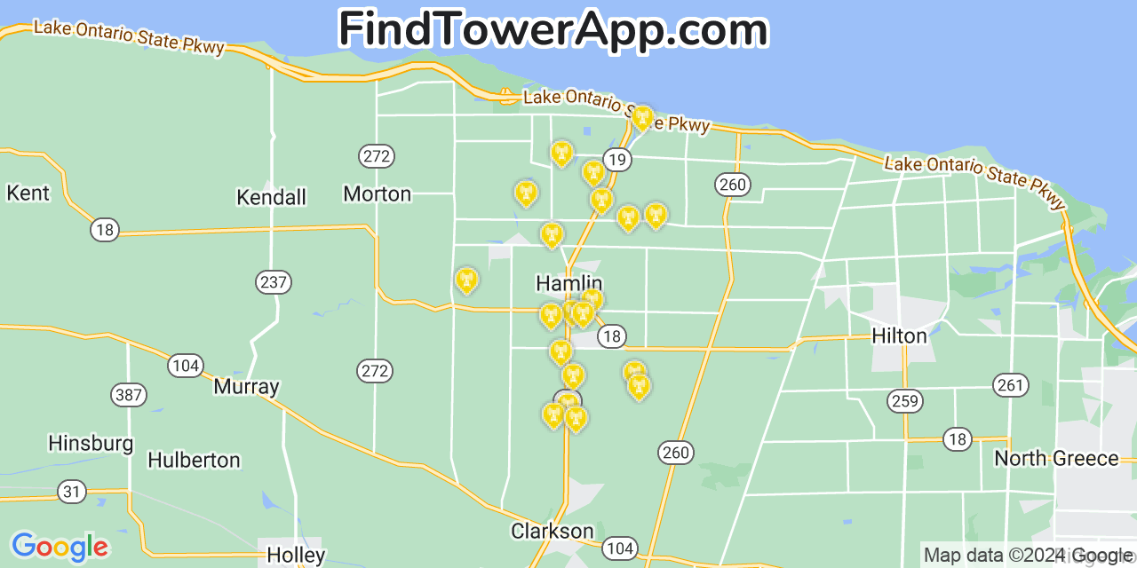 T-Mobile 4G/5G cell tower coverage map Hamlin, New York