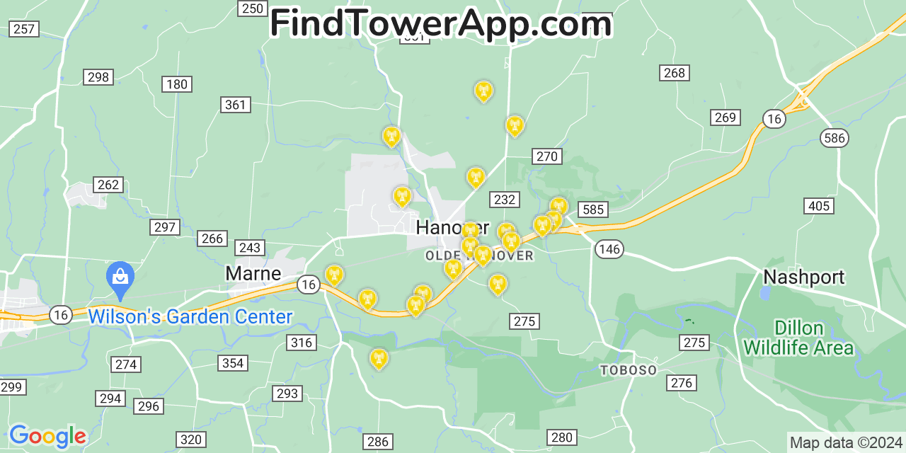 T-Mobile 4G/5G cell tower coverage map Hanover, Ohio