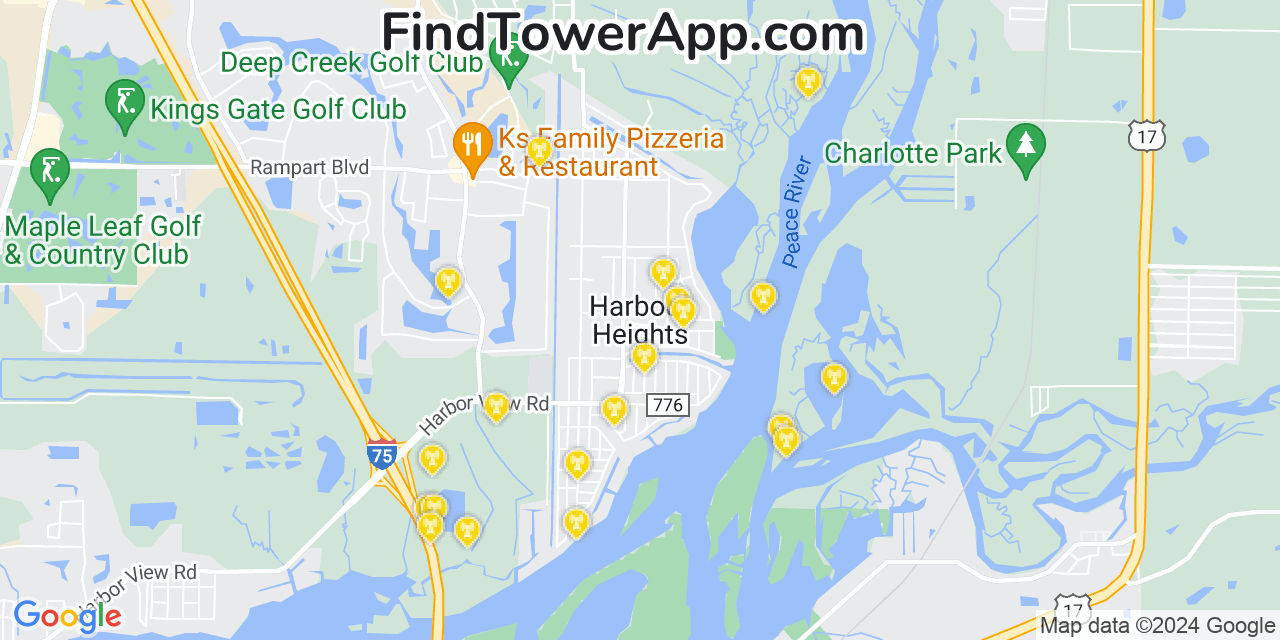 T-Mobile 4G/5G cell tower coverage map Harbour Heights, Florida