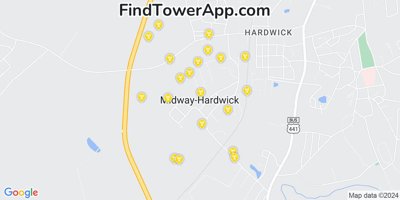 Verizon 4G/5G cell tower coverage map Hardwick, Georgia