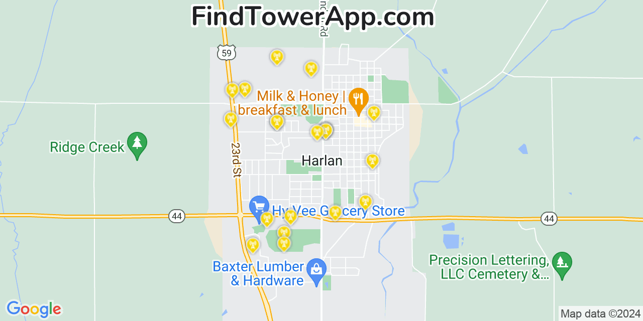 T-Mobile 4G/5G cell tower coverage map Harlan, Iowa