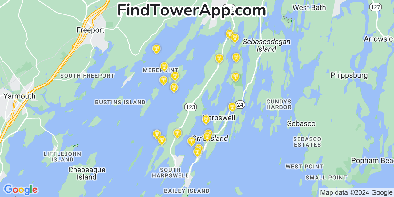 T-Mobile 4G/5G cell tower coverage map Harpswell Center, Maine