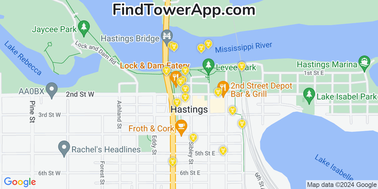 T-Mobile 4G/5G cell tower coverage map Hastings, Minnesota