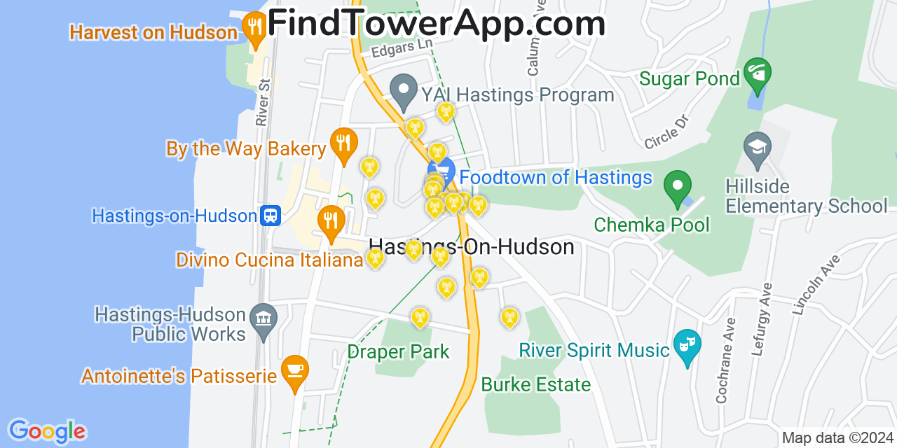 T-Mobile 4G/5G cell tower coverage map Hastings on Hudson, New York