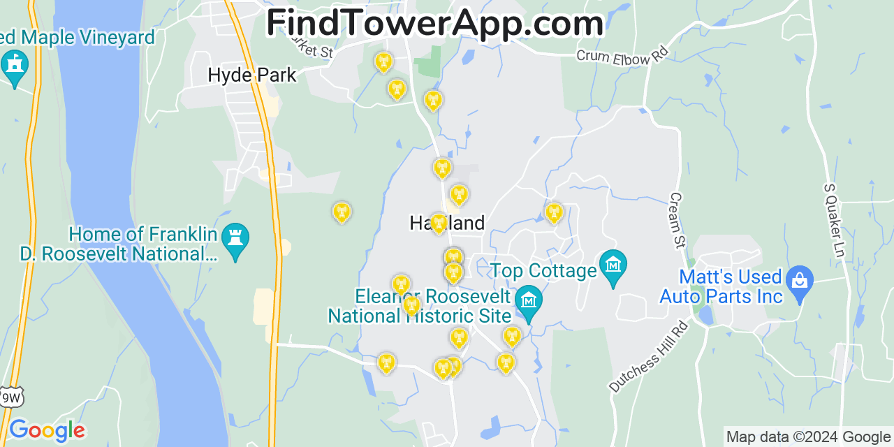AT&T 4G/5G cell tower coverage map Haviland, New York