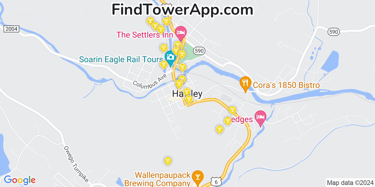 Verizon 4G/5G cell tower coverage map Hawley, Pennsylvania