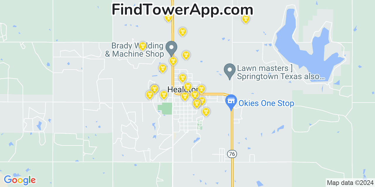 Verizon 4G/5G cell tower coverage map Healdton, Oklahoma
