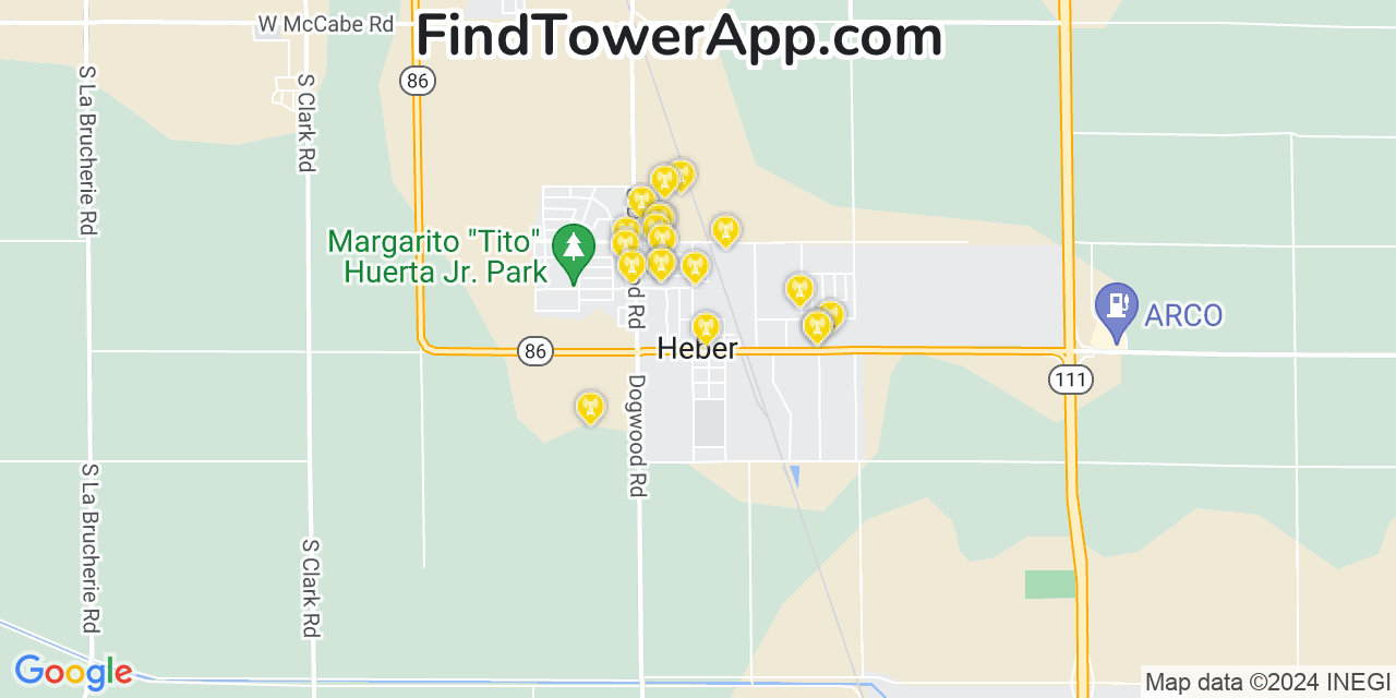 T-Mobile 4G/5G cell tower coverage map Heber, California