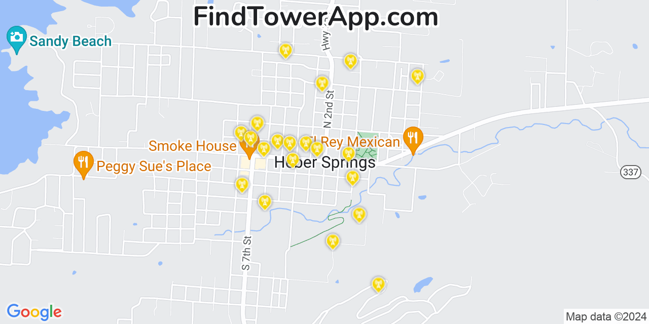 Verizon 4G/5G cell tower coverage map Heber Springs, Arkansas
