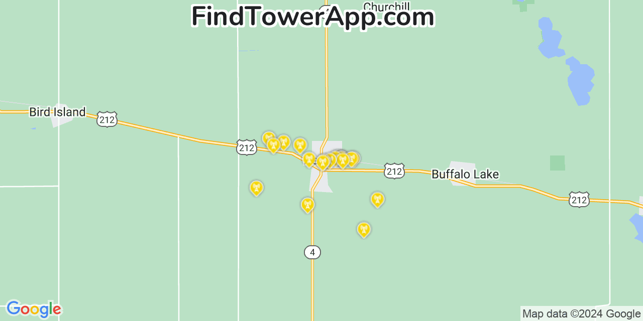 AT&T 4G/5G cell tower coverage map Hector, Minnesota