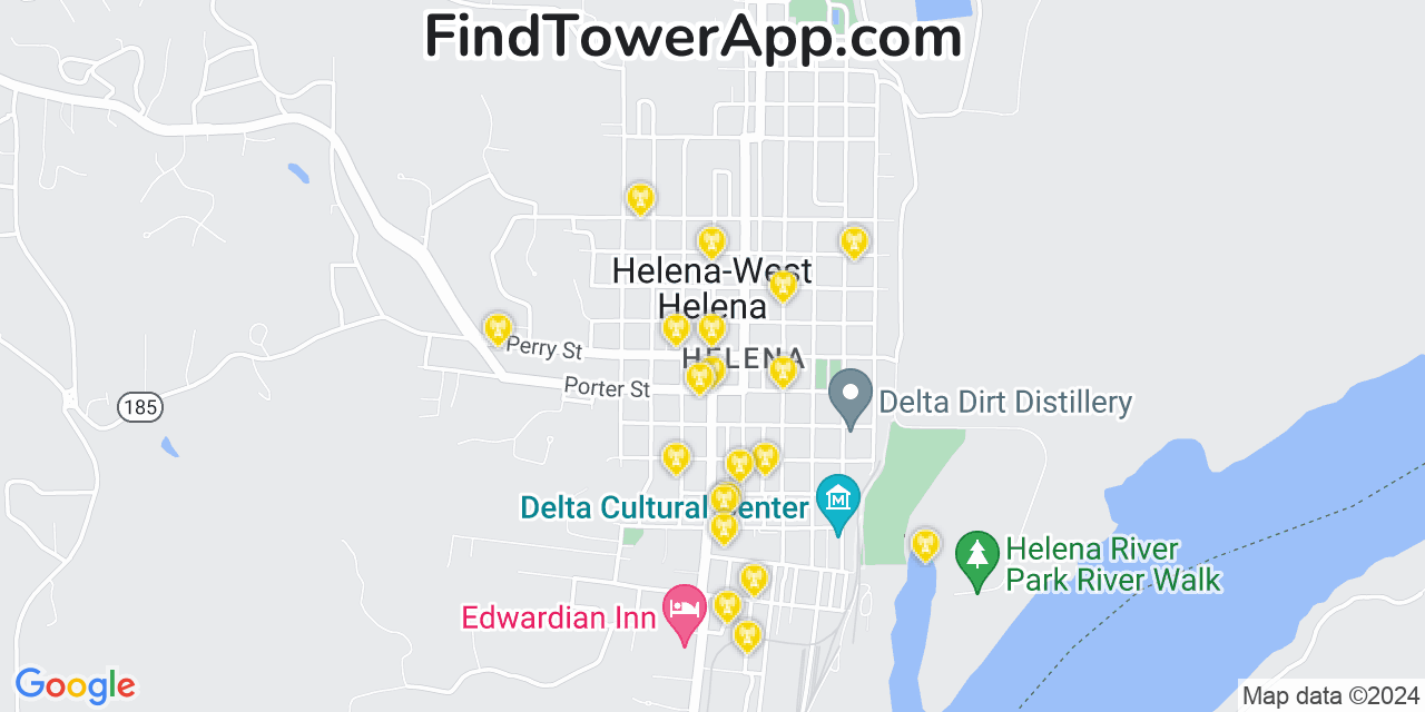 AT&T 4G/5G cell tower coverage map Helena, Arkansas