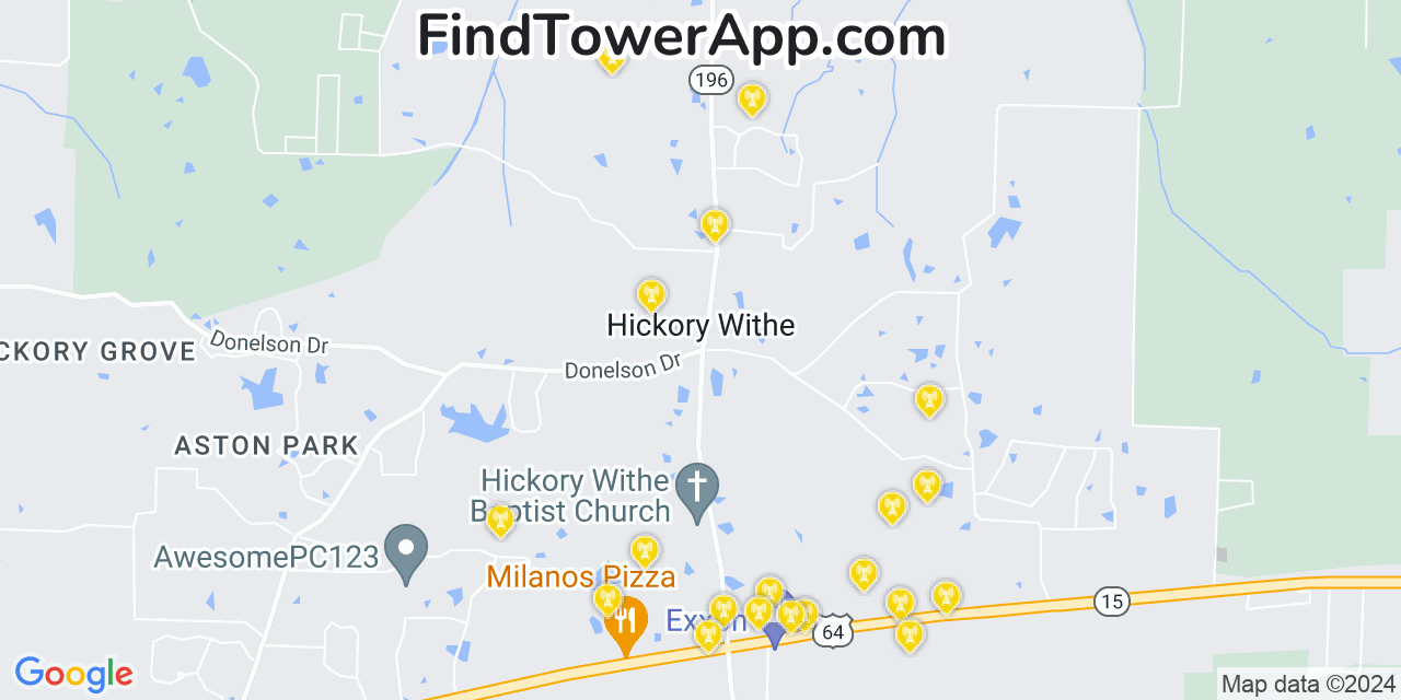 T-Mobile 4G/5G cell tower coverage map Hickory Withe, Tennessee