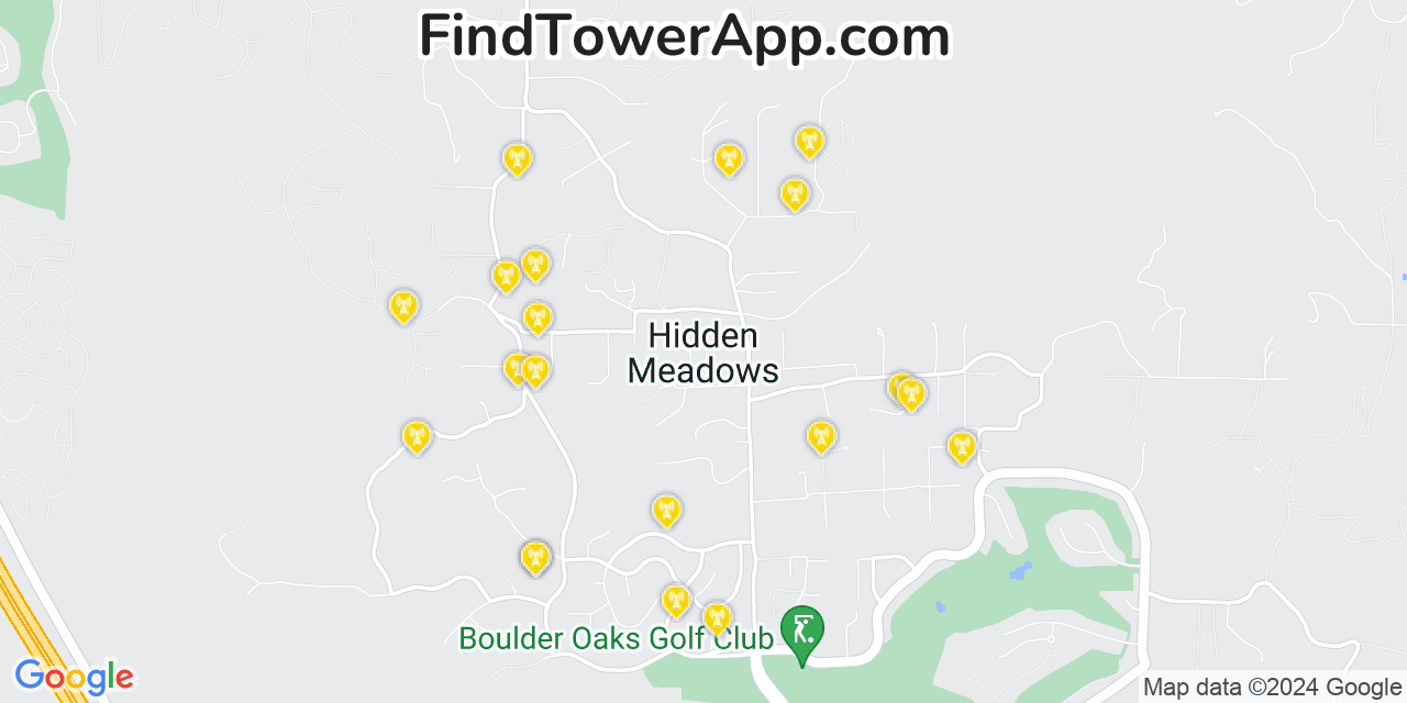 T-Mobile 4G/5G cell tower coverage map Hidden Meadows, California