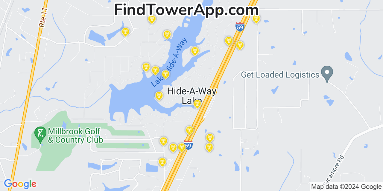 T-Mobile 4G/5G cell tower coverage map Hide A Way Lake, Mississippi