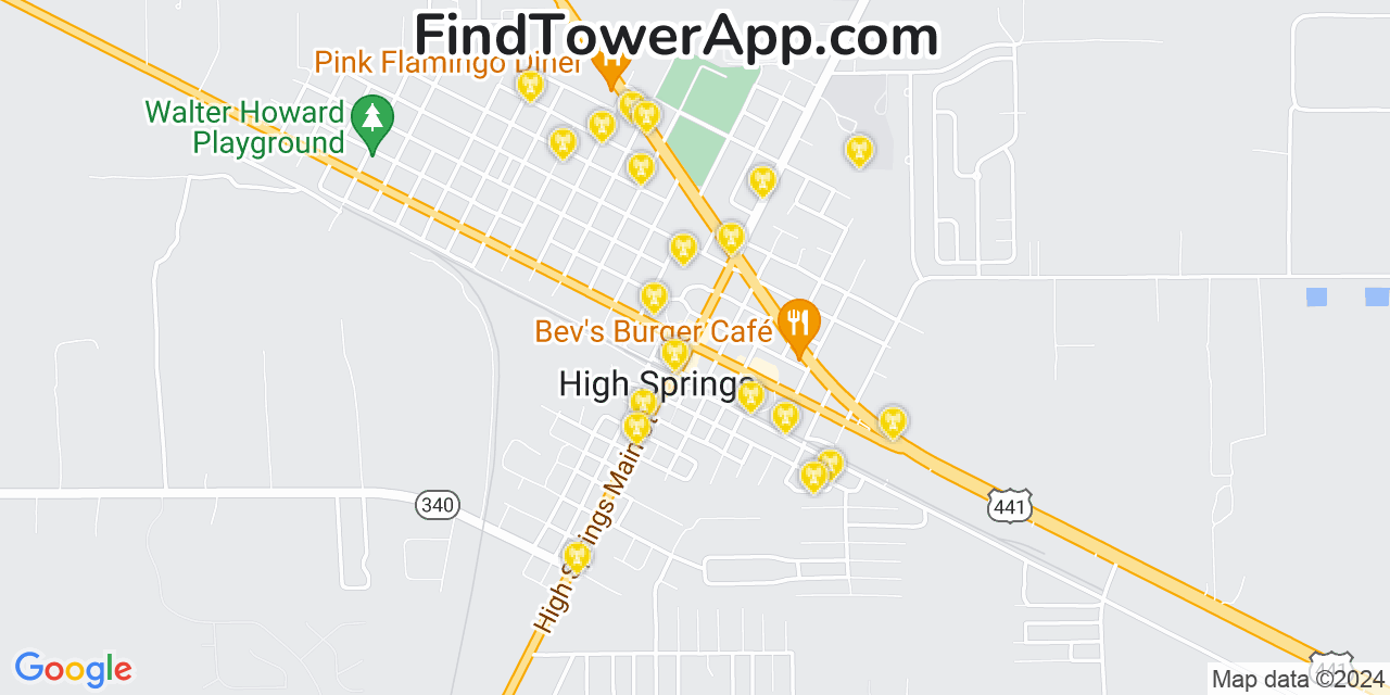 T-Mobile 4G/5G cell tower coverage map High Springs, Florida