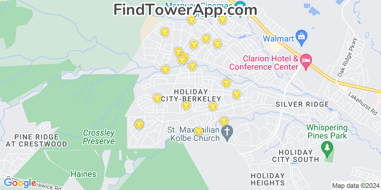 AT&T 4G/5G cell tower coverage map Holiday City Berkeley, New Jersey