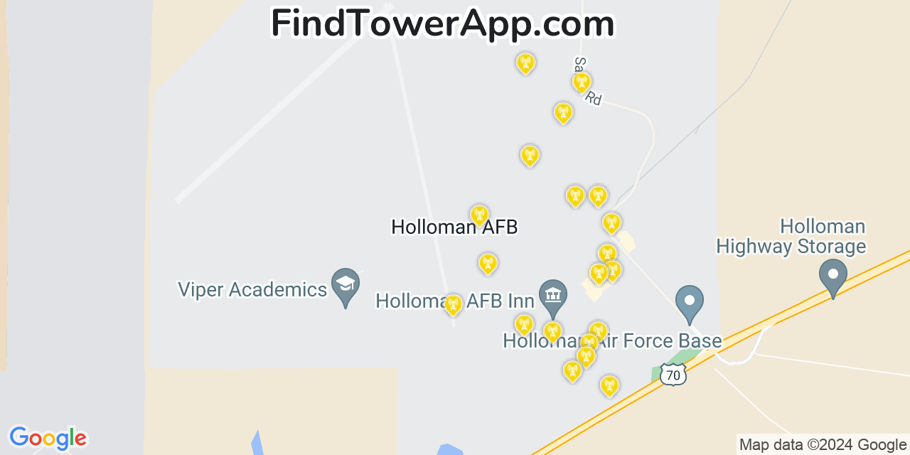 T-Mobile 4G/5G cell tower coverage map Holloman Air Force Base, New Mexico