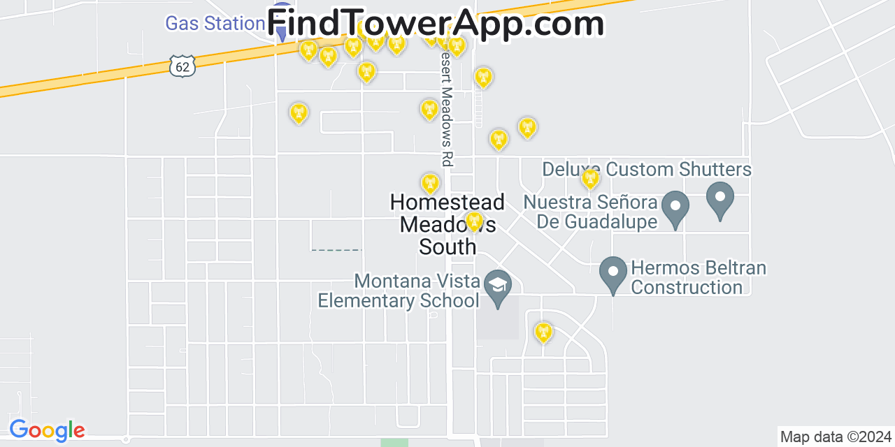 AT&T 4G/5G cell tower coverage map Homestead Meadows South, Texas