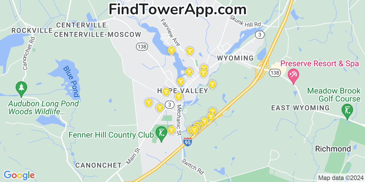 T-Mobile 4G/5G cell tower coverage map Hope Valley, Rhode Island