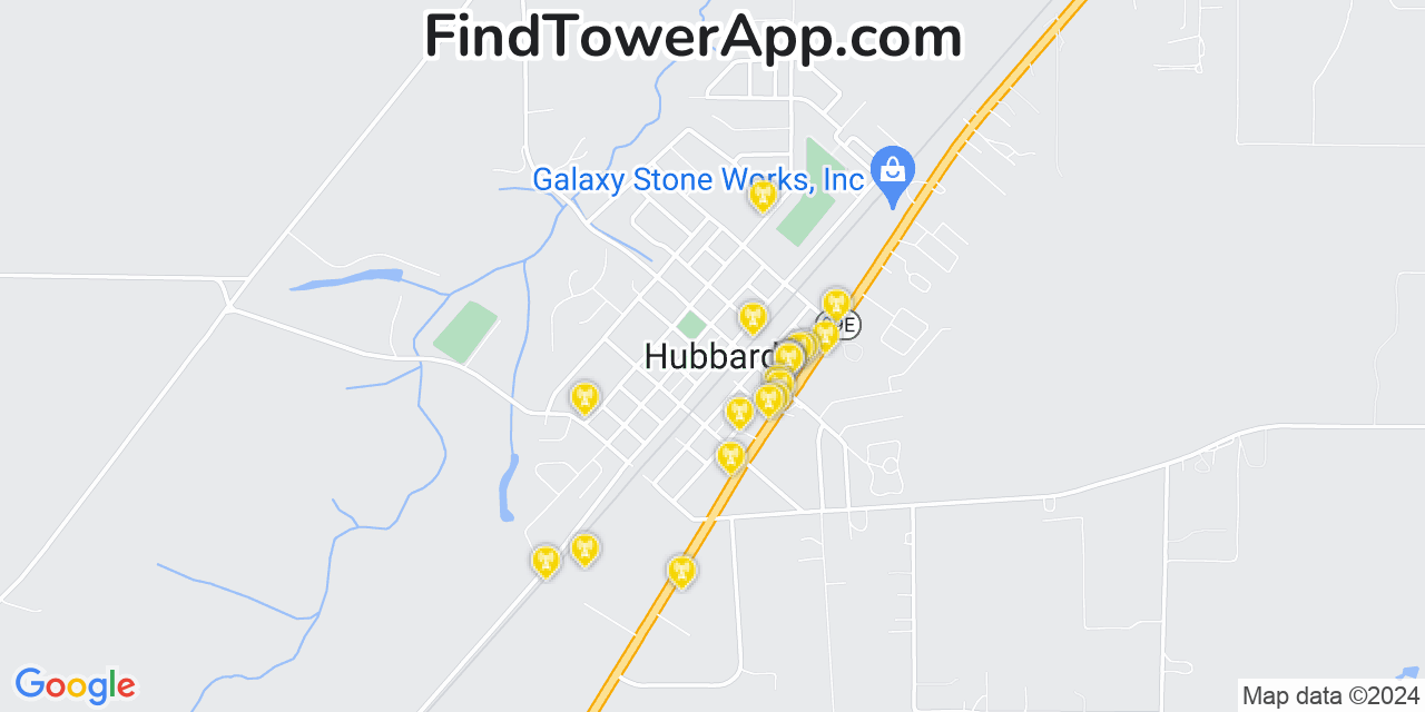 AT&T 4G/5G cell tower coverage map Hubbard, Oregon