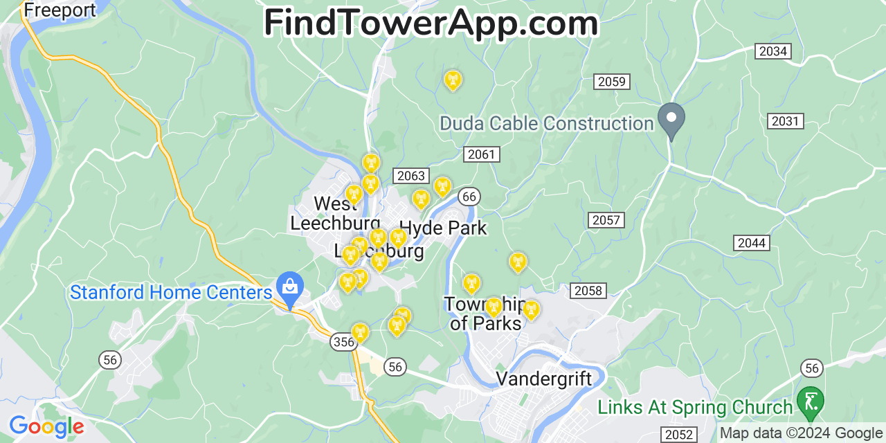 Verizon 4G/5G cell tower coverage map Hyde Park, Pennsylvania
