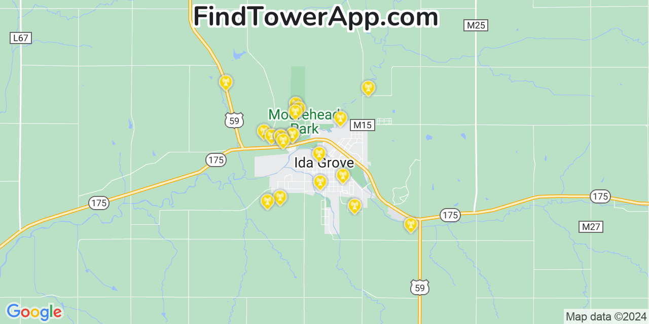 AT&T 4G/5G cell tower coverage map Ida Grove, Iowa