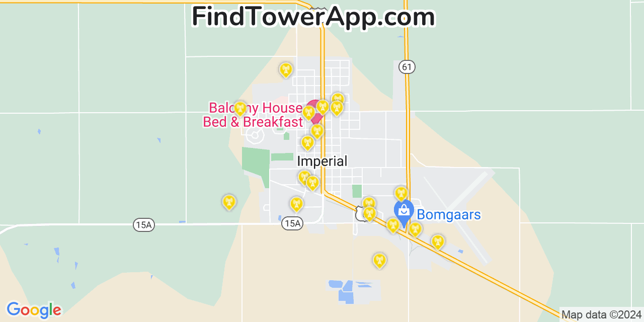 AT&T 4G/5G cell tower coverage map Imperial, Nebraska