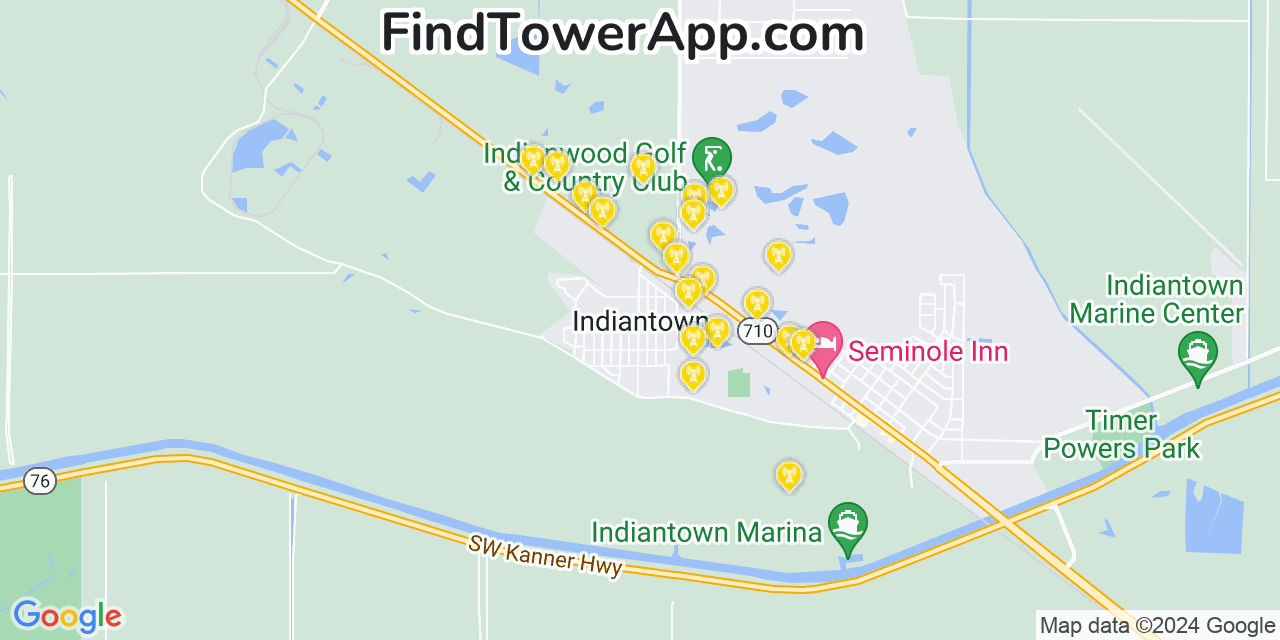 T-Mobile 4G/5G cell tower coverage map Indiantown, Florida