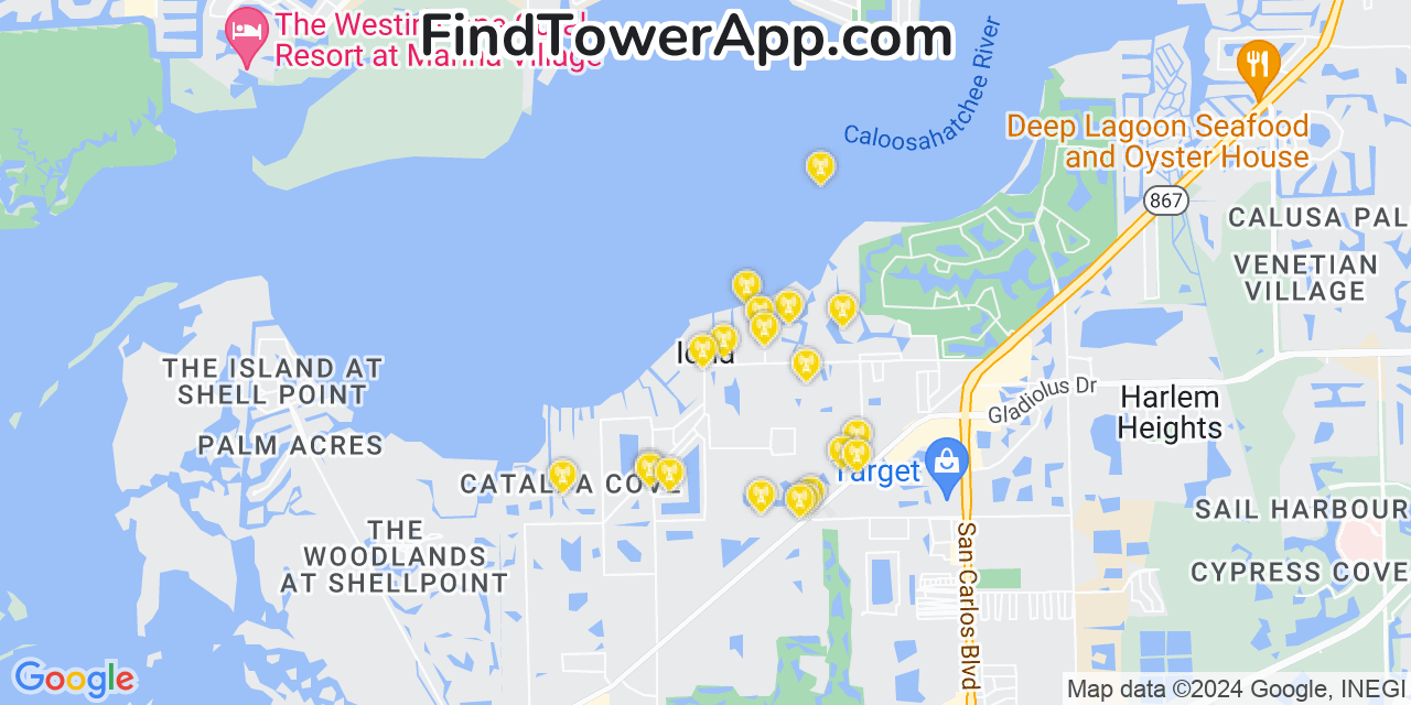 T-Mobile 4G/5G cell tower coverage map Iona, Florida