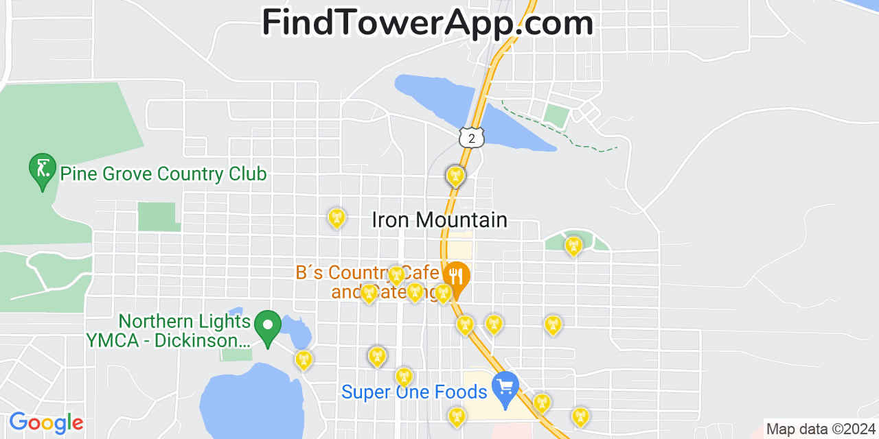 T-Mobile 4G/5G cell tower coverage map Iron Mountain, Michigan