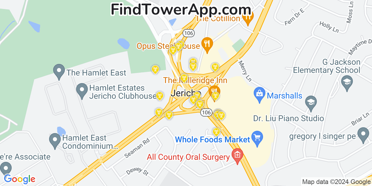 T-Mobile 4G/5G cell tower coverage map Jericho, New York