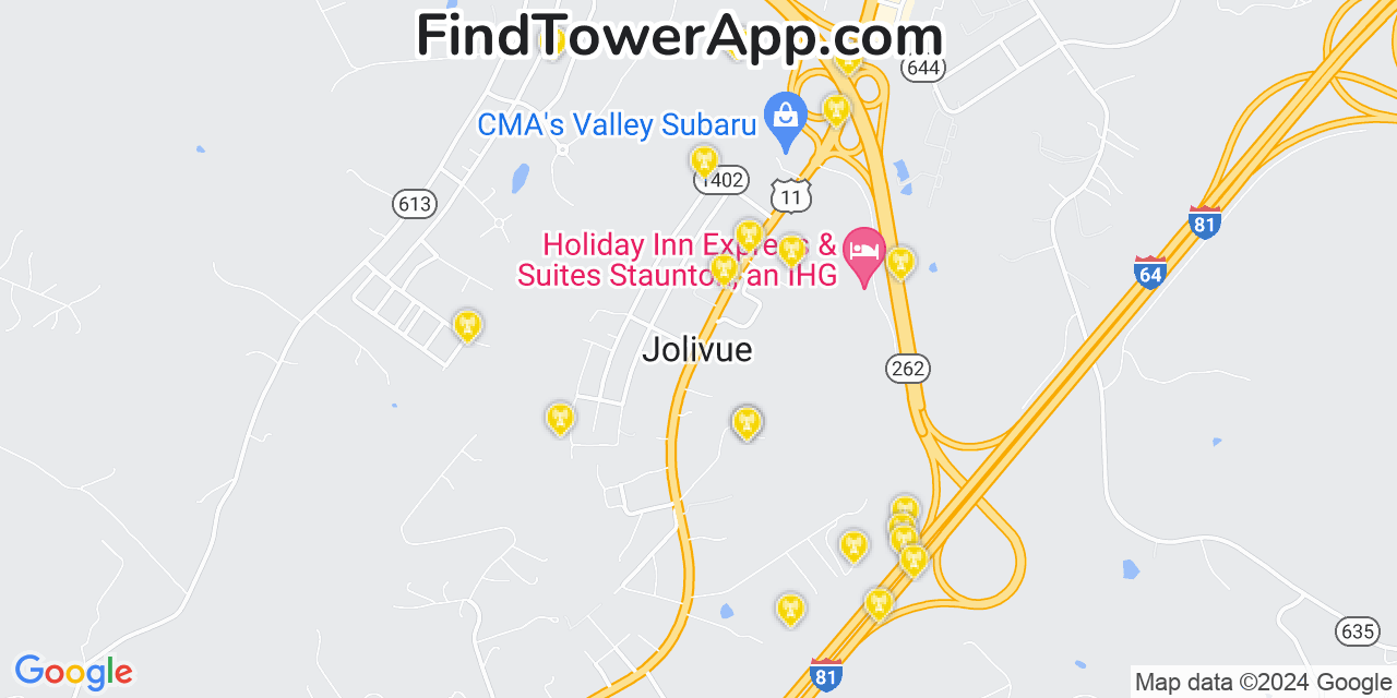 T-Mobile 4G/5G cell tower coverage map Jolivue, Virginia