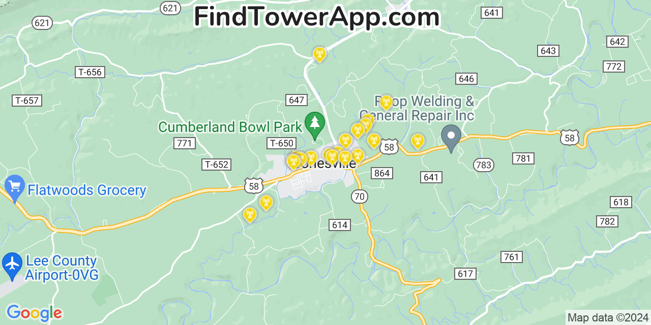 T-Mobile 4G/5G cell tower coverage map Jonesville, Virginia
