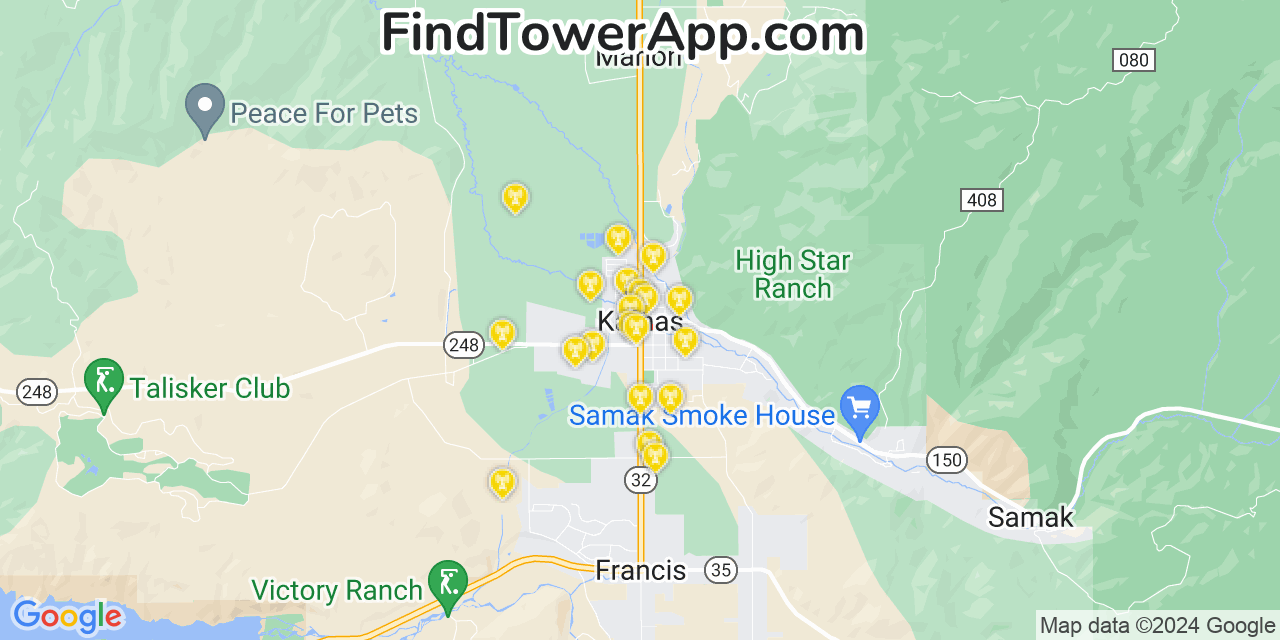 T-Mobile 4G/5G cell tower coverage map Kamas, Utah