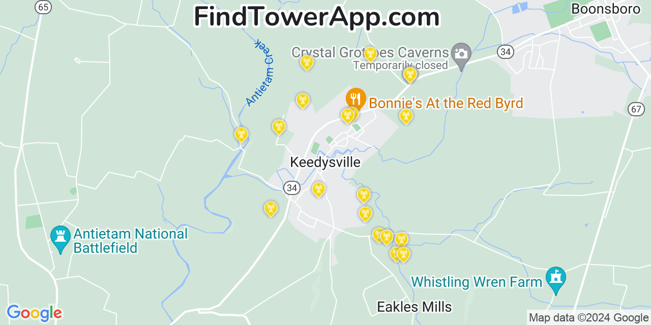 T-Mobile 4G/5G cell tower coverage map Keedysville, Maryland