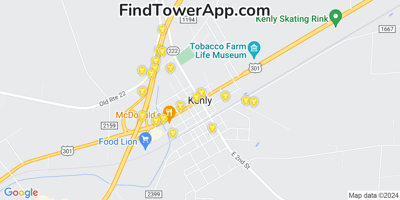 T-Mobile 4G/5G cell tower coverage map Kenly, North Carolina