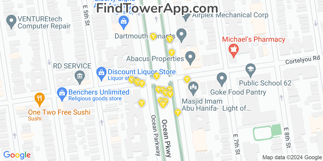 T-Mobile 4G/5G cell tower coverage map Kensington, New York