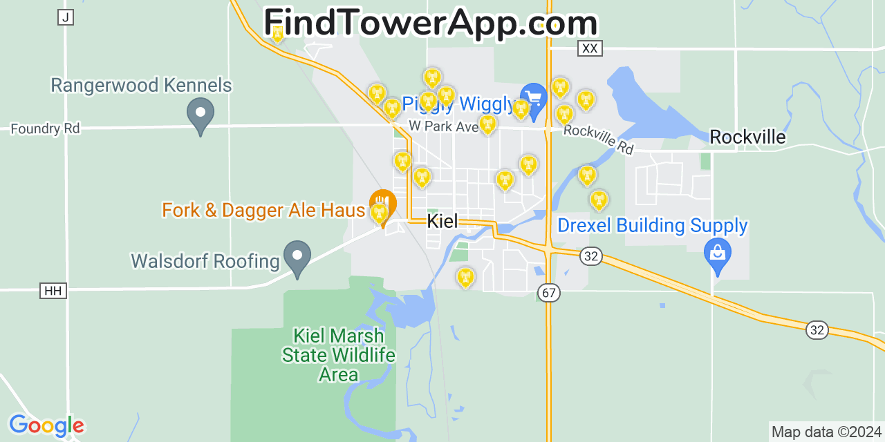 T-Mobile 4G/5G cell tower coverage map Kiel, Wisconsin