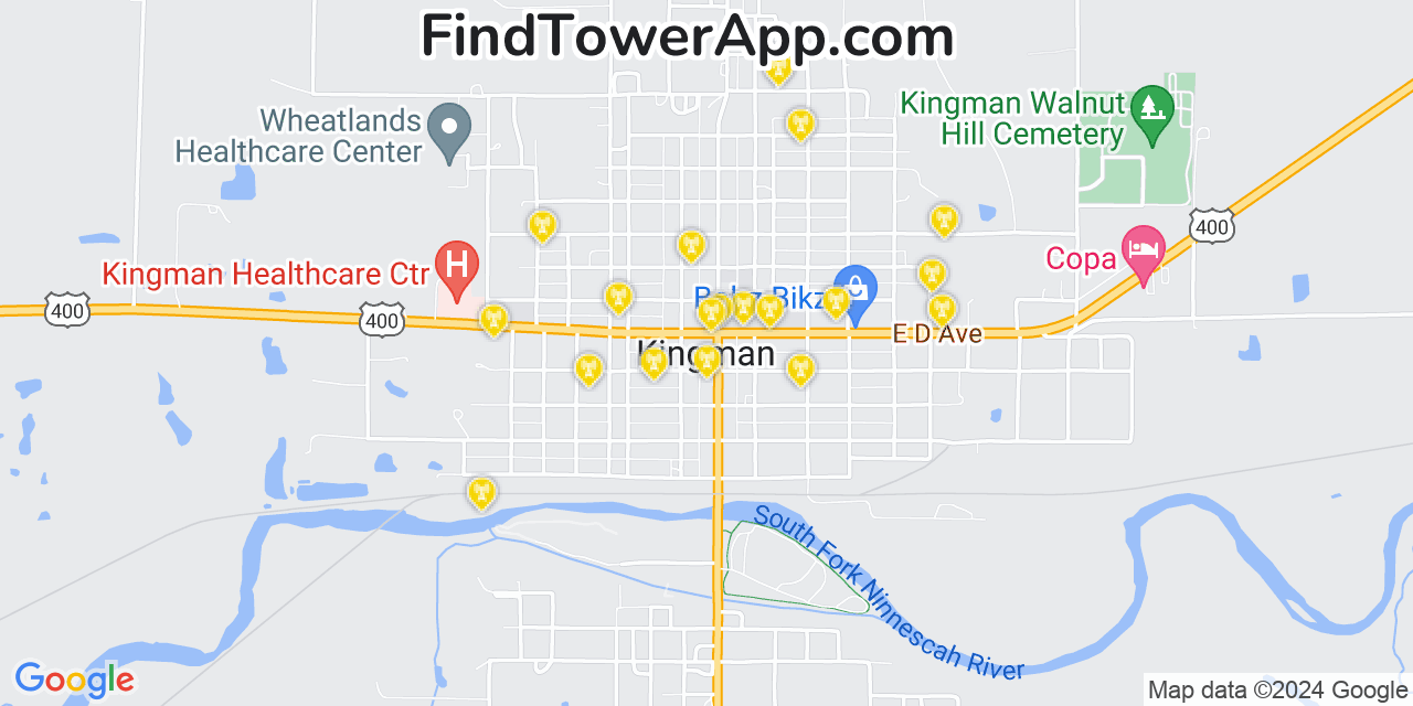 T-Mobile 4G/5G cell tower coverage map Kingman, Kansas