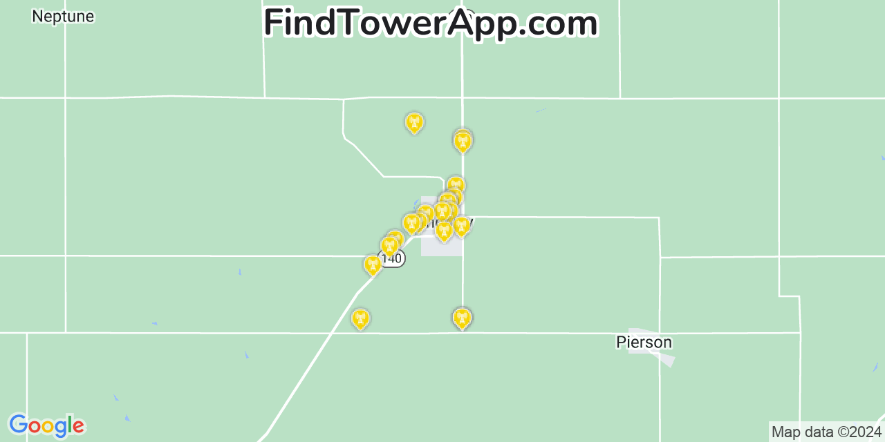 AT&T 4G/5G cell tower coverage map Kingsley, Iowa