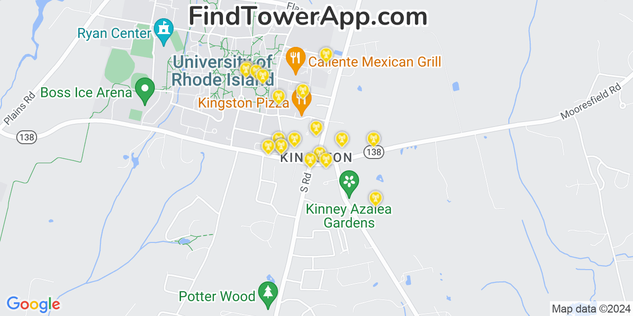 T-Mobile 4G/5G cell tower coverage map Kingston, Rhode Island