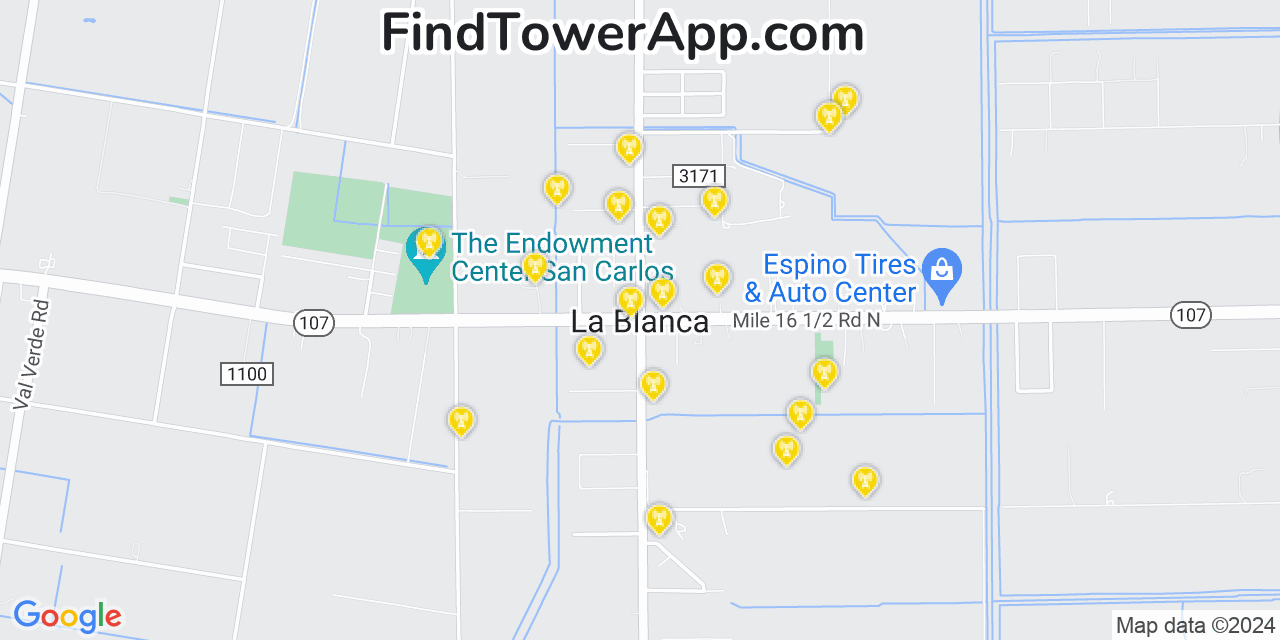 T-Mobile 4G/5G cell tower coverage map La Blanca, Texas