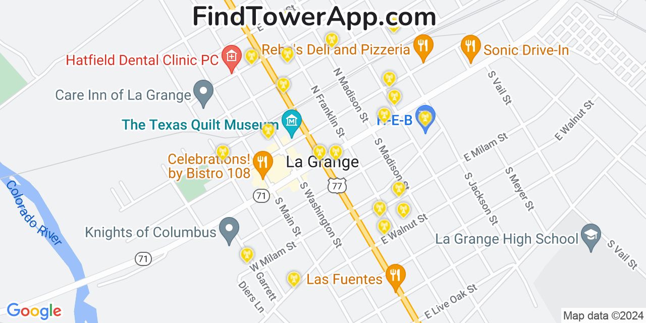 Verizon 4G/5G cell tower coverage map La Grange, Texas