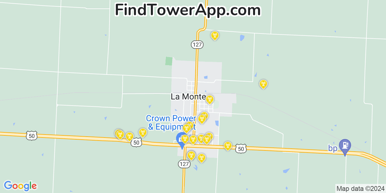 AT&T 4G/5G cell tower coverage map La Monte, Missouri