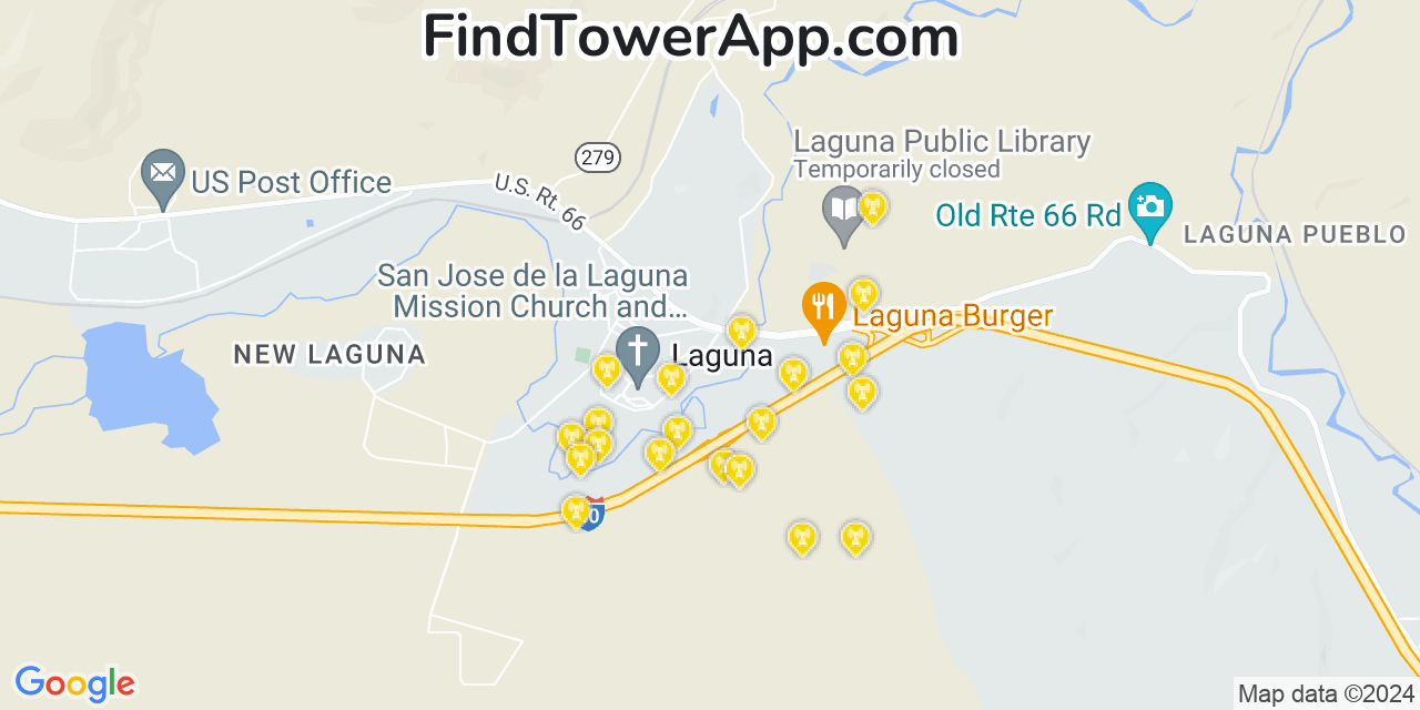 T-Mobile 4G/5G cell tower coverage map Laguna, New Mexico