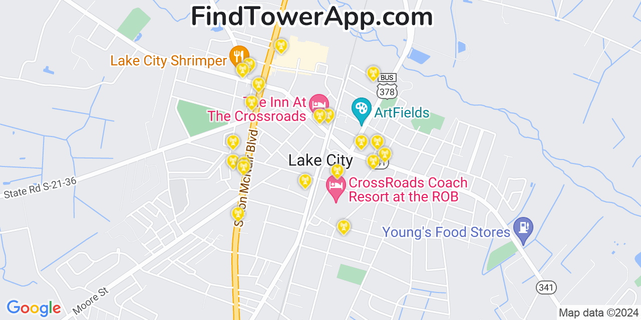 T-Mobile 4G/5G cell tower coverage map Lake City, South Carolina
